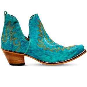 Mayra WESTERLY WESTERN LEATHER BOOTIES NEW in Bag Size 6 Turquoise